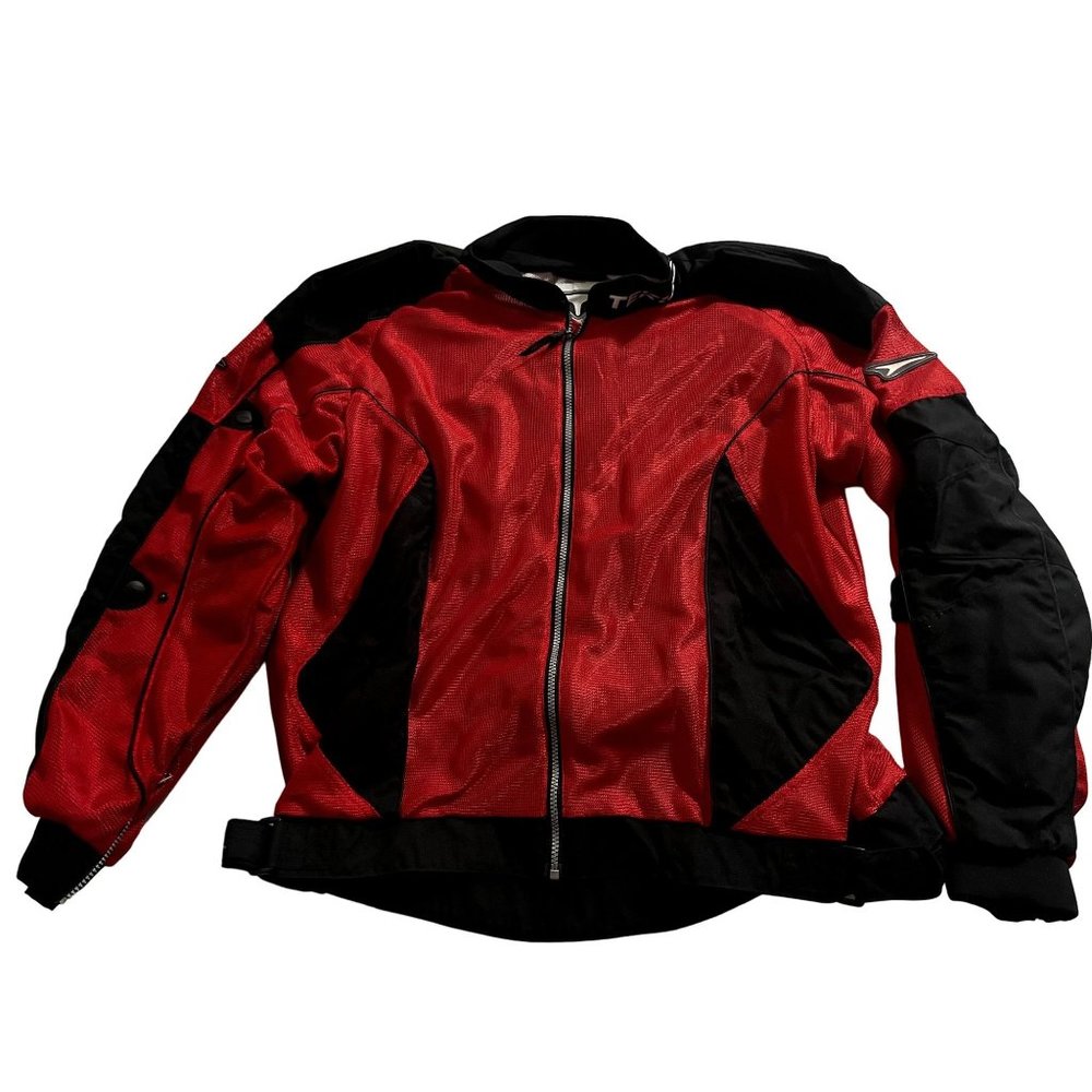 Vintage Teknic Padded Riding Jacket Red Mesh Men's Size 50/60